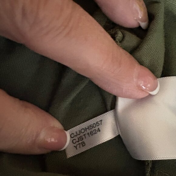 Calvin Klein Top Womens Size Large Olive Green Long Sleeve Ruched Shoulder - Picture 8 of 10